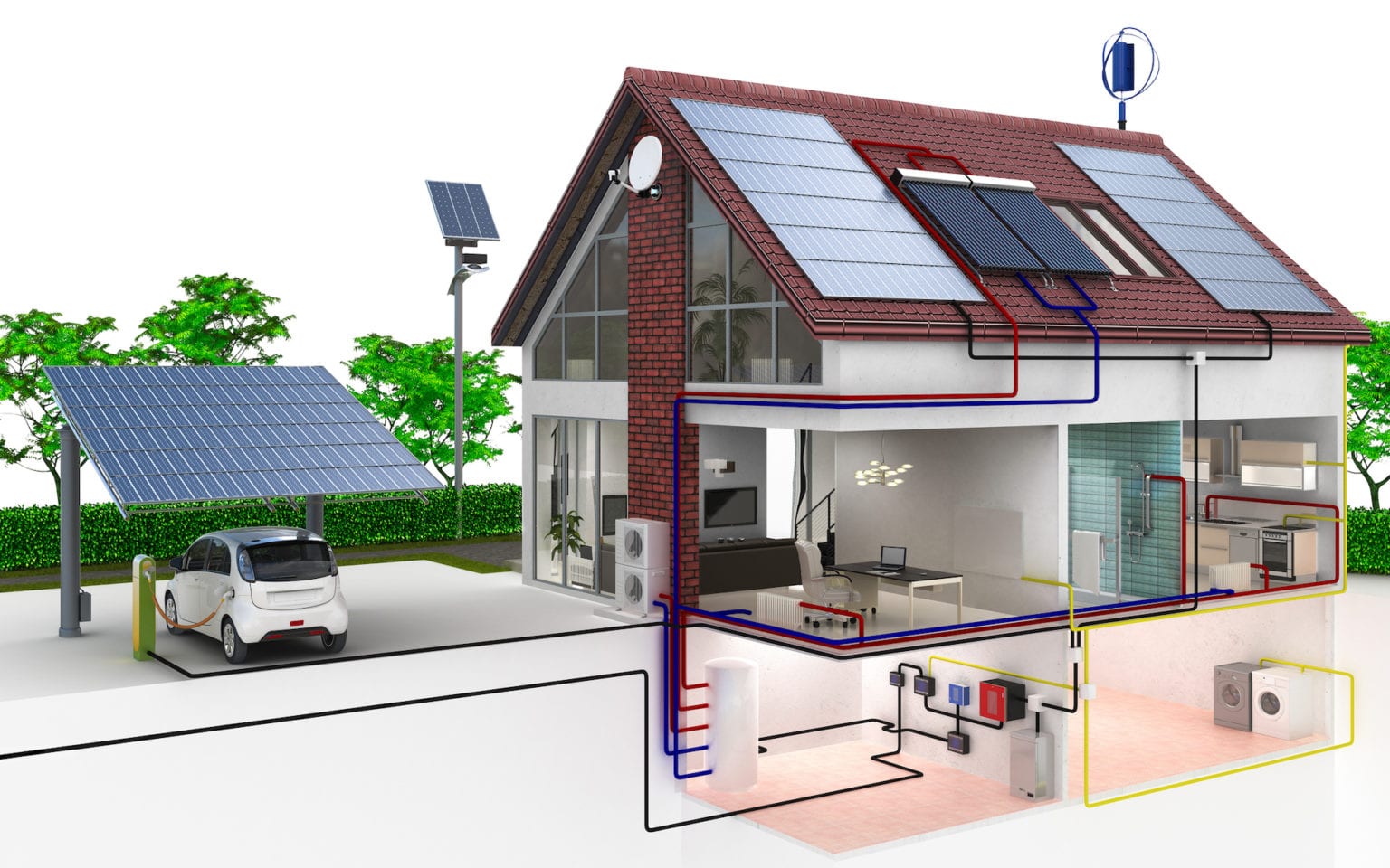 Schéma système solaire complet maison énergie solaire Sénégal villa