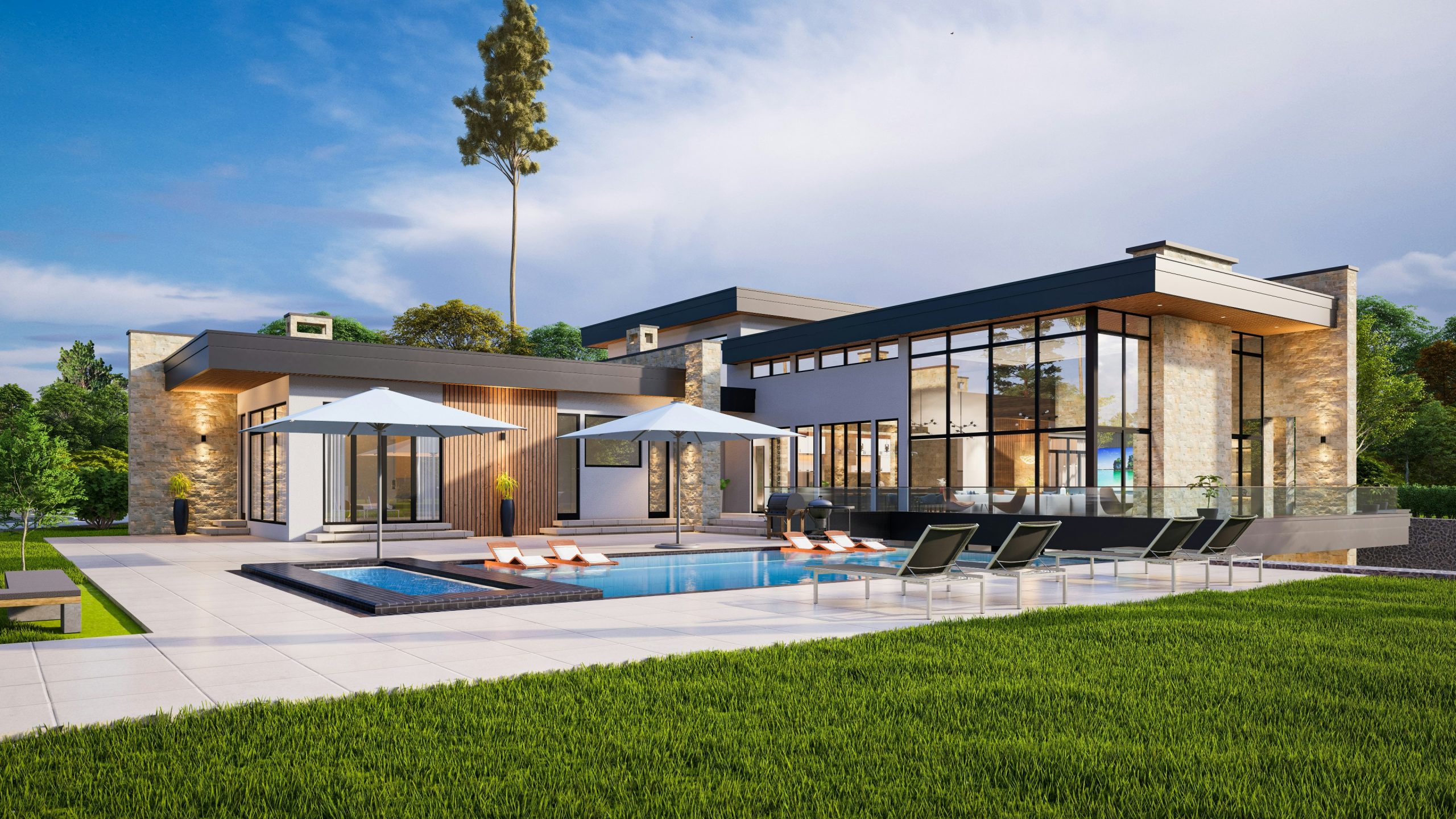 Villa contemporaine avec piscine jardin style moderne construction Dakar